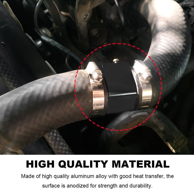 Wevdn Water Temp Joint Pipe, 40mm Aluminum Radiator Sensor Adapter with 2 Hose Clamps, Universal Water Temp Meter Temperature Gauge Joint Pipe Adapter Connector, Car Accessories - Image 4